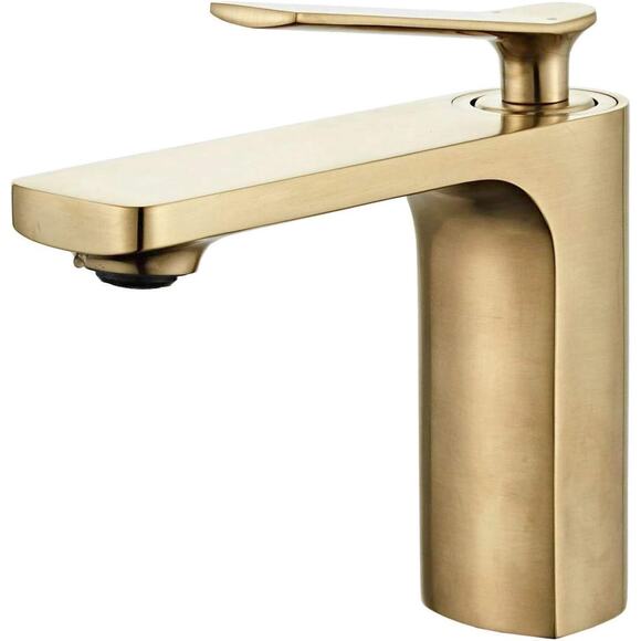 BEELEE Faucet Bathroom Sink Lavatory Vessel with Single Handle Gold Solid Brass - Picture 1 of 13